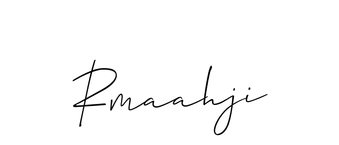 Use a signature maker to create a handwritten signature online. With this signature software, you can design (Allison_Script) your own signature for name Rmaahji. Rmaahji signature style 2 images and pictures png
