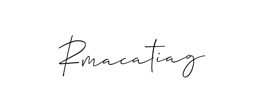 The best way (Allison_Script) to make a short signature is to pick only two or three words in your name. The name Rmacatiag include a total of six letters. For converting this name. Rmacatiag signature style 2 images and pictures png