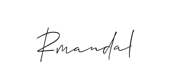 The best way (Allison_Script) to make a short signature is to pick only two or three words in your name. The name Rmandal include a total of six letters. For converting this name. Rmandal signature style 2 images and pictures png