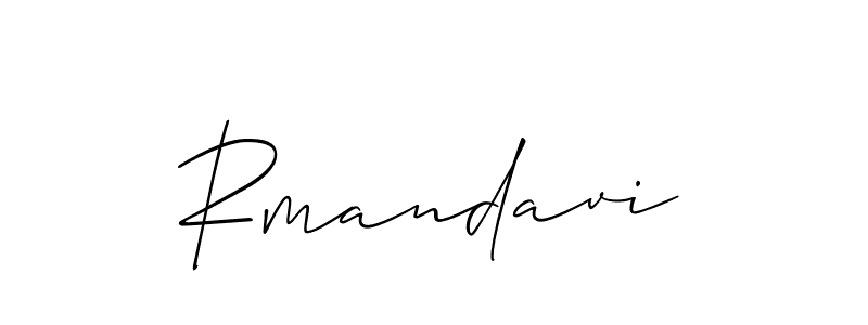 Use a signature maker to create a handwritten signature online. With this signature software, you can design (Allison_Script) your own signature for name Rmandavi. Rmandavi signature style 2 images and pictures png