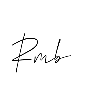 Make a beautiful signature design for name Rmb. With this signature (Allison_Script) style, you can create a handwritten signature for free. Rmb signature style 2 images and pictures png