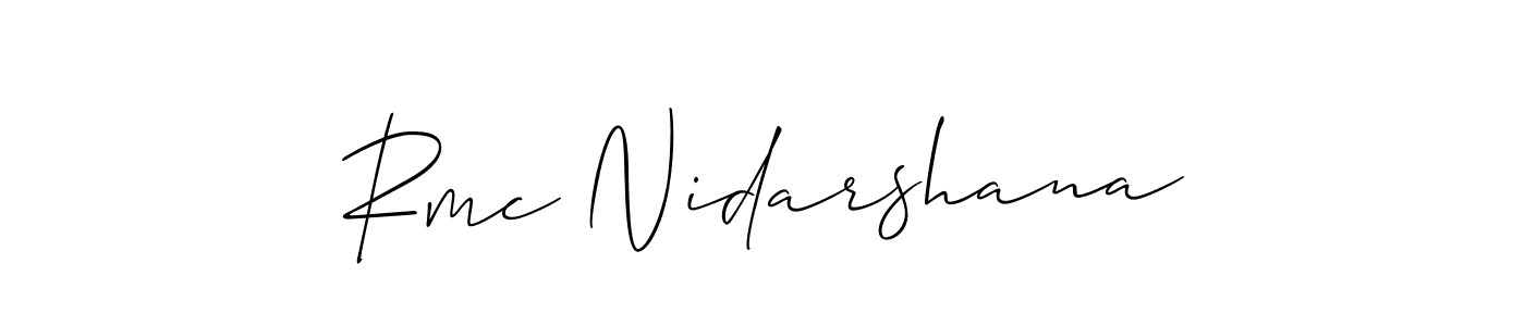 Rmc Nidarshana stylish signature style. Best Handwritten Sign (Allison_Script) for my name. Handwritten Signature Collection Ideas for my name Rmc Nidarshana. Rmc Nidarshana signature style 2 images and pictures png