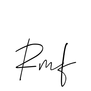 The best way (Allison_Script) to make a short signature is to pick only two or three words in your name. The name Rmf include a total of six letters. For converting this name. Rmf signature style 2 images and pictures png
