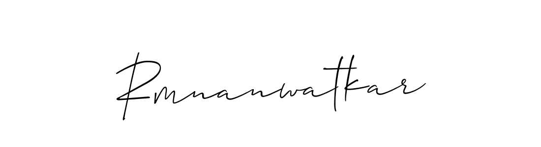 The best way (Allison_Script) to make a short signature is to pick only two or three words in your name. The name Rmnanwatkar include a total of six letters. For converting this name. Rmnanwatkar signature style 2 images and pictures png