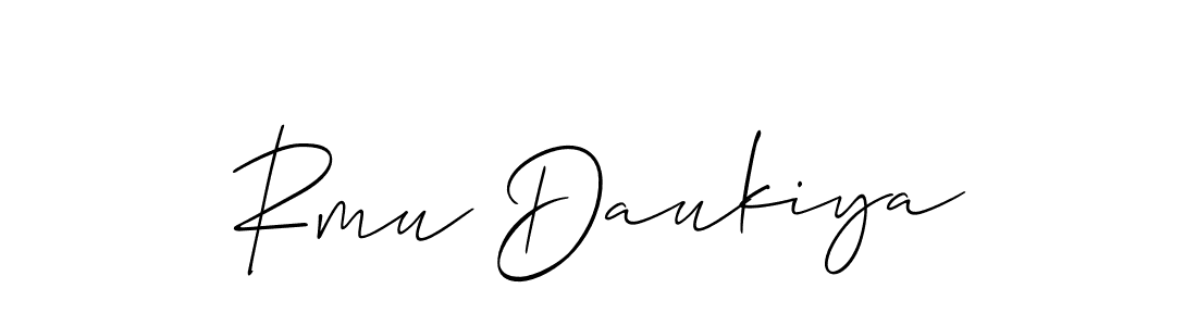 Create a beautiful signature design for name Rmu Daukiya. With this signature (Allison_Script) fonts, you can make a handwritten signature for free. Rmu Daukiya signature style 2 images and pictures png