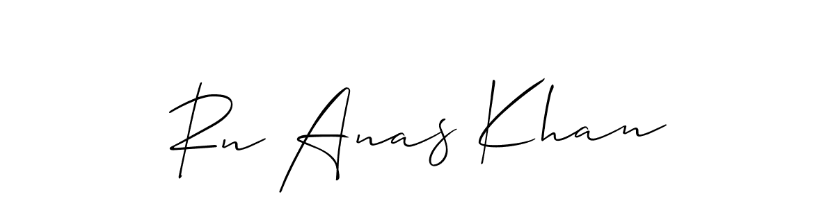 Make a beautiful signature design for name Rn Anas Khan. With this signature (Allison_Script) style, you can create a handwritten signature for free. Rn Anas Khan signature style 2 images and pictures png