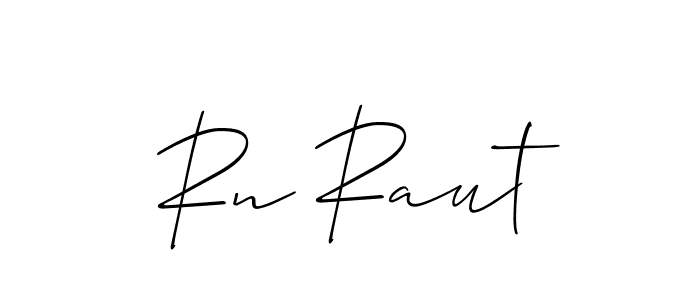 Make a beautiful signature design for name Rn Raut. With this signature (Allison_Script) style, you can create a handwritten signature for free. Rn Raut signature style 2 images and pictures png