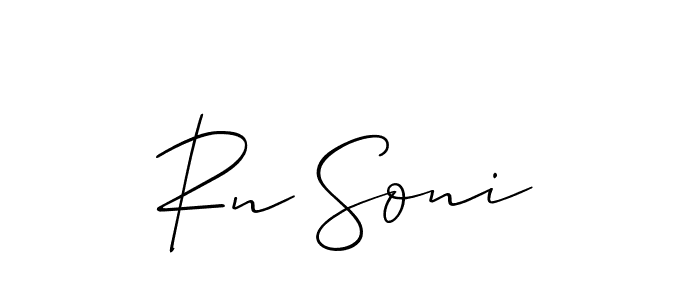 How to Draw Rn Soni signature style? Allison_Script is a latest design signature styles for name Rn Soni. Rn Soni signature style 2 images and pictures png