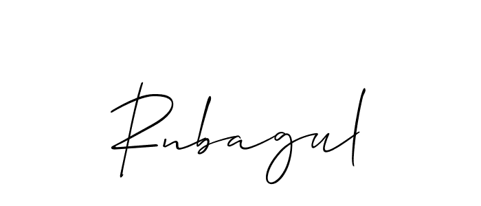 Also You can easily find your signature by using the search form. We will create Rnbagul name handwritten signature images for you free of cost using Allison_Script sign style. Rnbagul signature style 2 images and pictures png