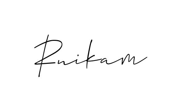 How to Draw Rnikam signature style? Allison_Script is a latest design signature styles for name Rnikam. Rnikam signature style 2 images and pictures png