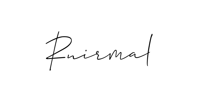 How to make Rnirmal name signature. Use Allison_Script style for creating short signs online. This is the latest handwritten sign. Rnirmal signature style 2 images and pictures png