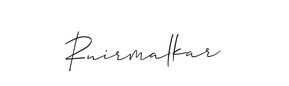 You should practise on your own different ways (Allison_Script) to write your name (Rnirmalkar) in signature. don't let someone else do it for you. Rnirmalkar signature style 2 images and pictures png