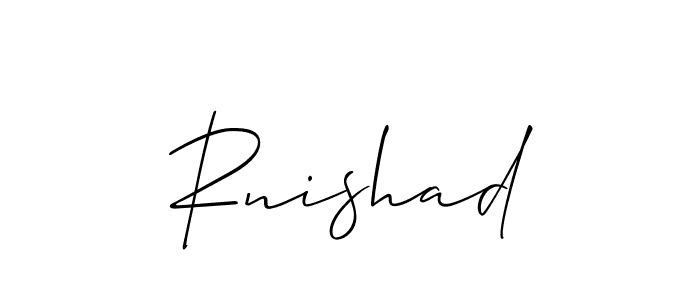 Rnishad stylish signature style. Best Handwritten Sign (Allison_Script) for my name. Handwritten Signature Collection Ideas for my name Rnishad. Rnishad signature style 2 images and pictures png