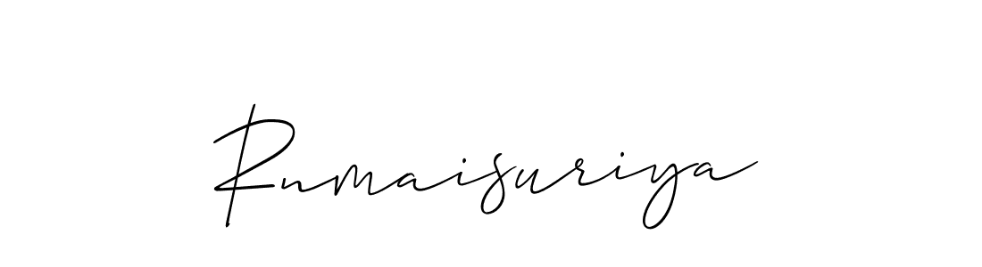 Design your own signature with our free online signature maker. With this signature software, you can create a handwritten (Allison_Script) signature for name Rnmaisuriya. Rnmaisuriya signature style 2 images and pictures png