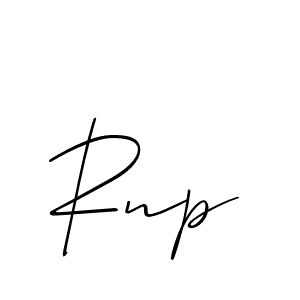 Create a beautiful signature design for name Rnp. With this signature (Allison_Script) fonts, you can make a handwritten signature for free. Rnp signature style 2 images and pictures png