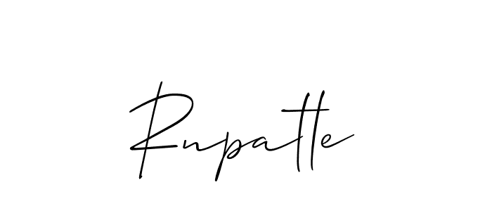 Make a beautiful signature design for name Rnpatle. With this signature (Allison_Script) style, you can create a handwritten signature for free. Rnpatle signature style 2 images and pictures png