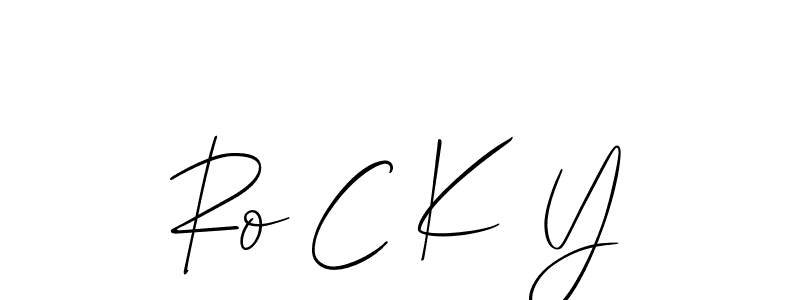 Make a beautiful signature design for name Ro C K Y. With this signature (Allison_Script) style, you can create a handwritten signature for free. Ro C K Y signature style 2 images and pictures png