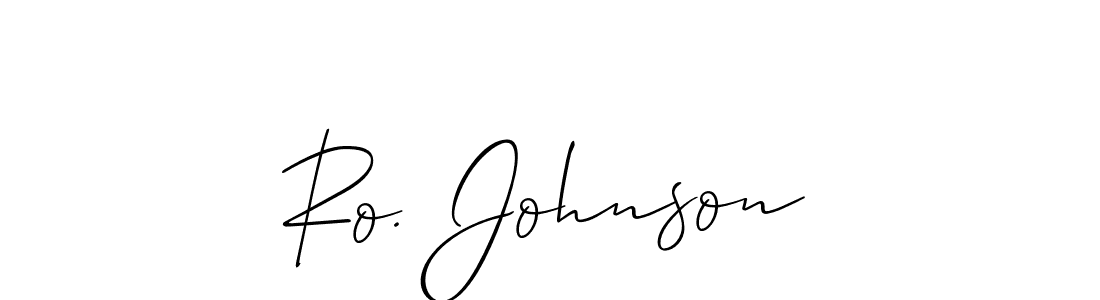 Use a signature maker to create a handwritten signature online. With this signature software, you can design (Allison_Script) your own signature for name Ro. Johnson. Ro. Johnson signature style 2 images and pictures png