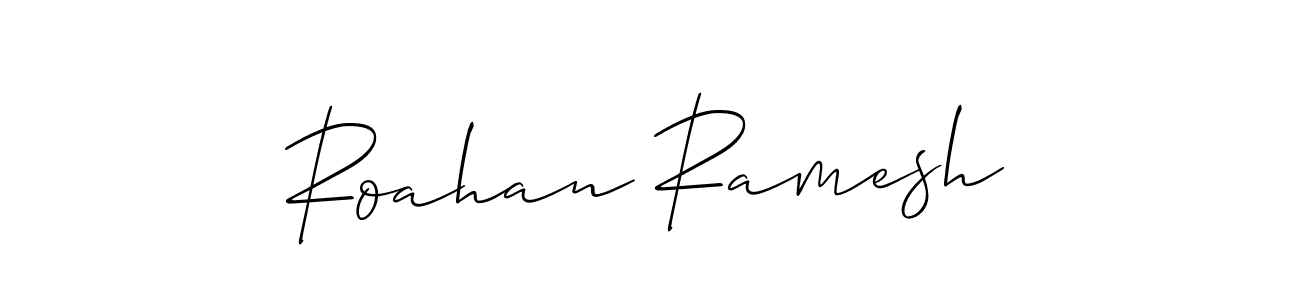 Use a signature maker to create a handwritten signature online. With this signature software, you can design (Allison_Script) your own signature for name Roahan Ramesh. Roahan Ramesh signature style 2 images and pictures png