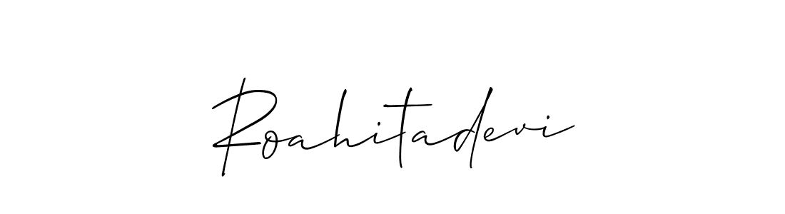 You should practise on your own different ways (Allison_Script) to write your name (Roahitadevi) in signature. don't let someone else do it for you. Roahitadevi signature style 2 images and pictures png