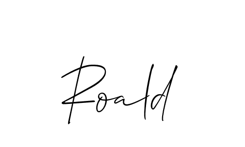 Use a signature maker to create a handwritten signature online. With this signature software, you can design (Allison_Script) your own signature for name Roald. Roald signature style 2 images and pictures png