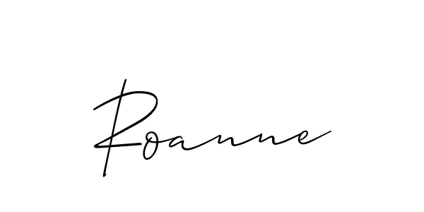 How to make Roanne name signature. Use Allison_Script style for creating short signs online. This is the latest handwritten sign. Roanne signature style 2 images and pictures png