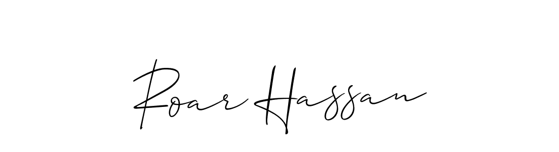 It looks lik you need a new signature style for name Roar Hassan. Design unique handwritten (Allison_Script) signature with our free signature maker in just a few clicks. Roar Hassan signature style 2 images and pictures png