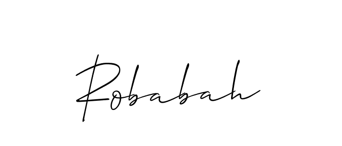 It looks lik you need a new signature style for name Robabah. Design unique handwritten (Allison_Script) signature with our free signature maker in just a few clicks. Robabah signature style 2 images and pictures png