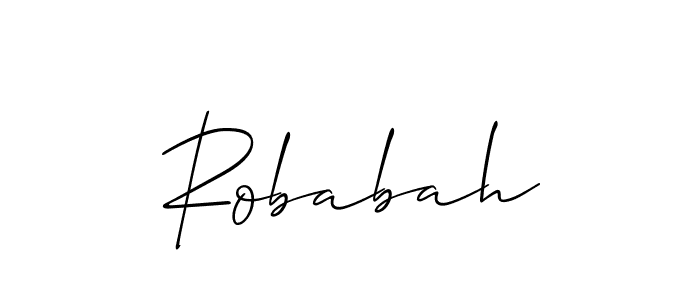 It looks lik you need a new signature style for name Robabah. Design unique handwritten (Allison_Script) signature with our free signature maker in just a few clicks. Robabah signature style 2 images and pictures png