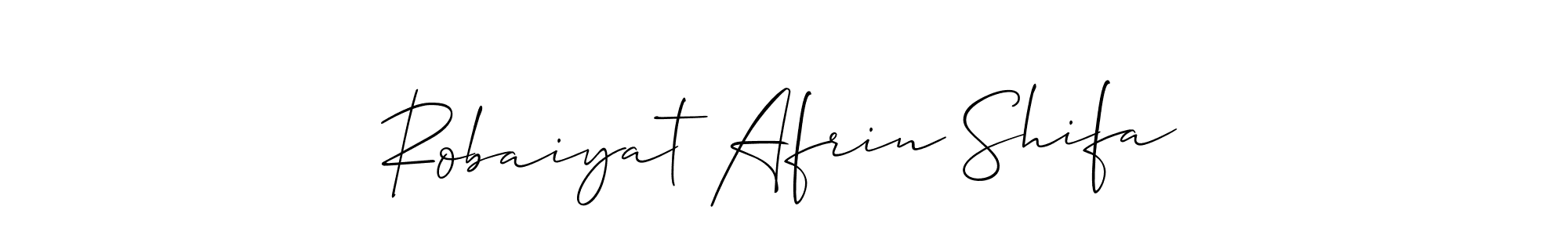This is the best signature style for the Robaiyat Afrin Shifa name. Also you like these signature font (Allison_Script). Mix name signature. Robaiyat Afrin Shifa signature style 2 images and pictures png