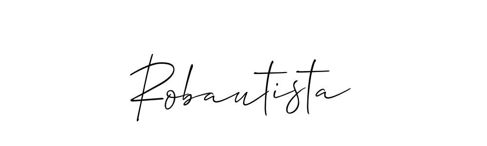 The best way (Allison_Script) to make a short signature is to pick only two or three words in your name. The name Robautista include a total of six letters. For converting this name. Robautista signature style 2 images and pictures png