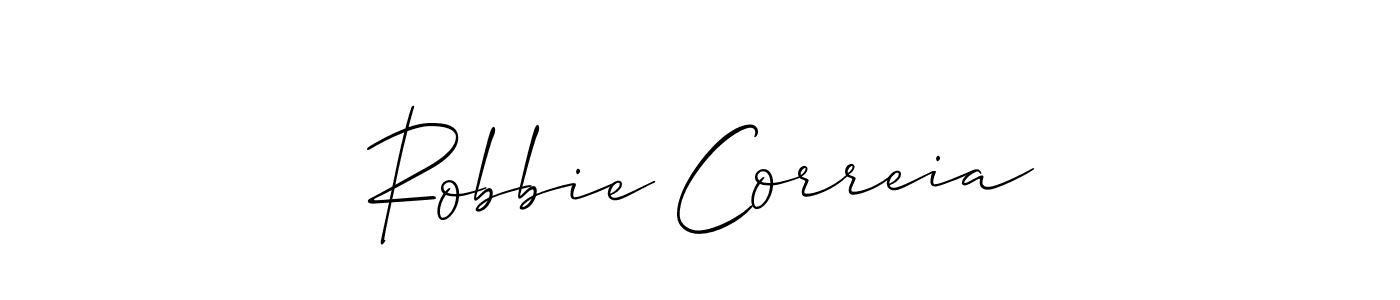 Robbie Correia stylish signature style. Best Handwritten Sign (Allison_Script) for my name. Handwritten Signature Collection Ideas for my name Robbie Correia. Robbie Correia signature style 2 images and pictures png