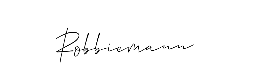 How to make Robbiemann signature? Allison_Script is a professional autograph style. Create handwritten signature for Robbiemann name. Robbiemann signature style 2 images and pictures png
