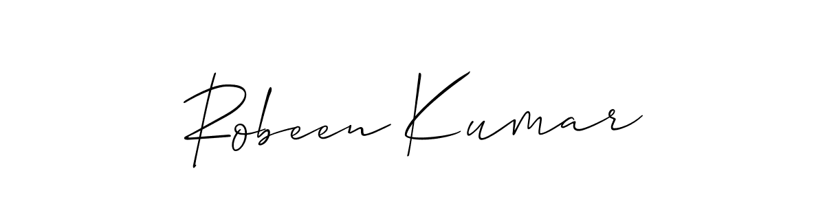 Robeen Kumar stylish signature style. Best Handwritten Sign (Allison_Script) for my name. Handwritten Signature Collection Ideas for my name Robeen Kumar. Robeen Kumar signature style 2 images and pictures png