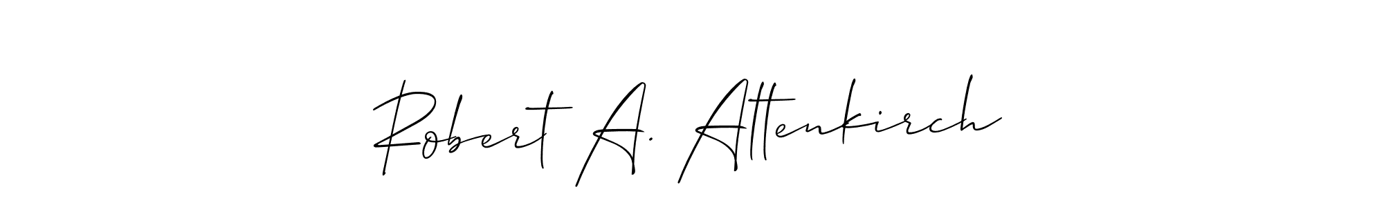 if you are searching for the best signature style for your name Robert A. Altenkirch. so please give up your signature search. here we have designed multiple signature styles  using Allison_Script. Robert A. Altenkirch signature style 2 images and pictures png