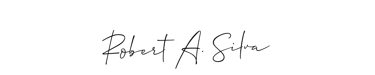 Use a signature maker to create a handwritten signature online. With this signature software, you can design (Allison_Script) your own signature for name Robert A. Silva. Robert A. Silva signature style 2 images and pictures png