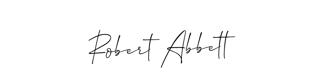 Use a signature maker to create a handwritten signature online. With this signature software, you can design (Allison_Script) your own signature for name Robert Abbett. Robert Abbett signature style 2 images and pictures png