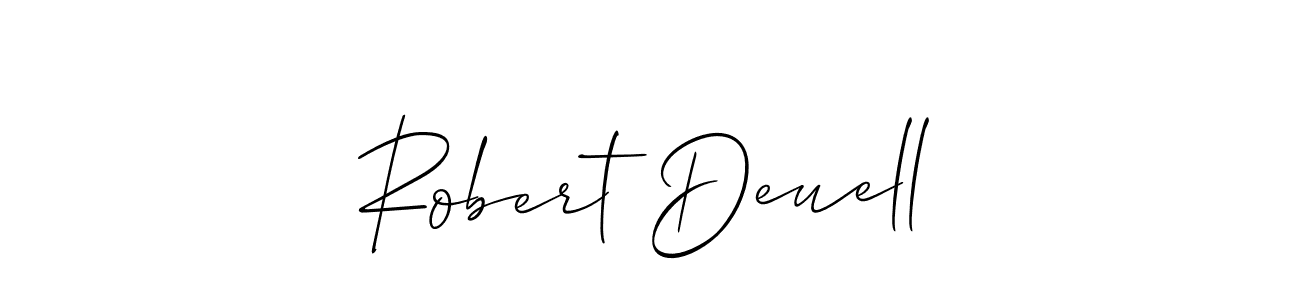 Make a beautiful signature design for name Robert Deuell. With this signature (Allison_Script) style, you can create a handwritten signature for free. Robert Deuell signature style 2 images and pictures png