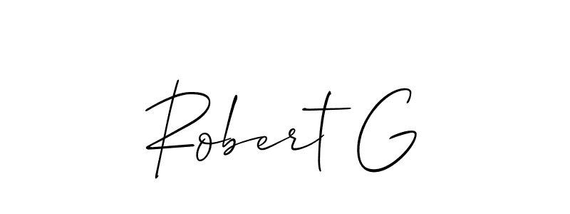 Use a signature maker to create a handwritten signature online. With this signature software, you can design (Allison_Script) your own signature for name Robert G. Robert G signature style 2 images and pictures png