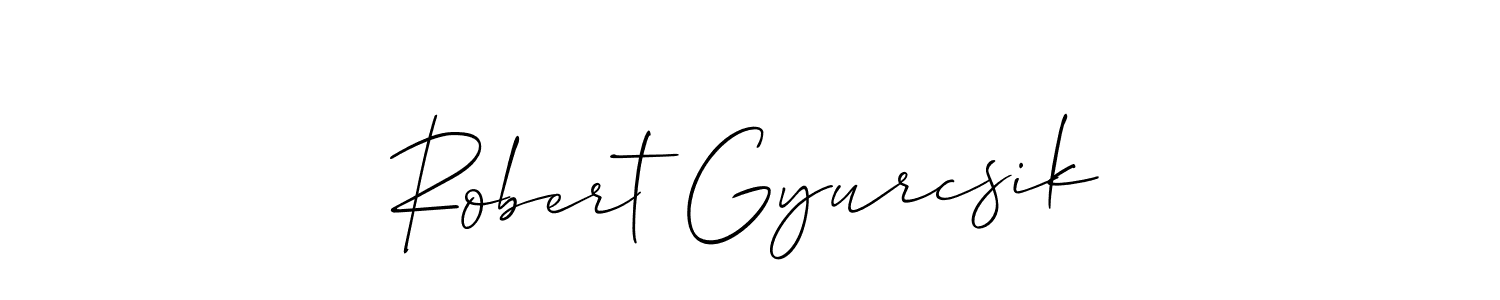 How to make Robert Gyurcsik name signature. Use Allison_Script style for creating short signs online. This is the latest handwritten sign. Robert Gyurcsik signature style 2 images and pictures png