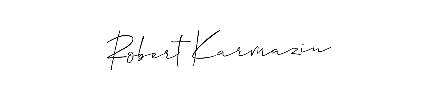 Robert Karmazin stylish signature style. Best Handwritten Sign (Allison_Script) for my name. Handwritten Signature Collection Ideas for my name Robert Karmazin. Robert Karmazin signature style 2 images and pictures png