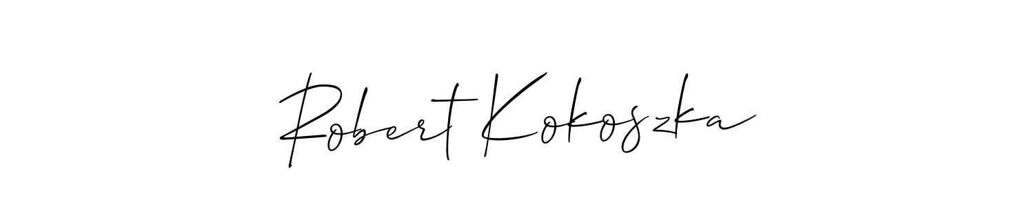 Robert Kokoszka stylish signature style. Best Handwritten Sign (Allison_Script) for my name. Handwritten Signature Collection Ideas for my name Robert Kokoszka. Robert Kokoszka signature style 2 images and pictures png