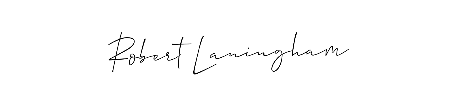 Use a signature maker to create a handwritten signature online. With this signature software, you can design (Allison_Script) your own signature for name Robert Laningham. Robert Laningham signature style 2 images and pictures png