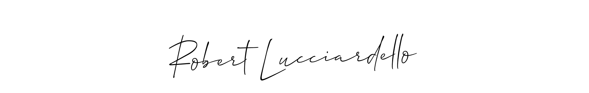 The best way (Allison_Script) to make a short signature is to pick only two or three words in your name. The name Robert Lucciardello include a total of six letters. For converting this name. Robert Lucciardello signature style 2 images and pictures png