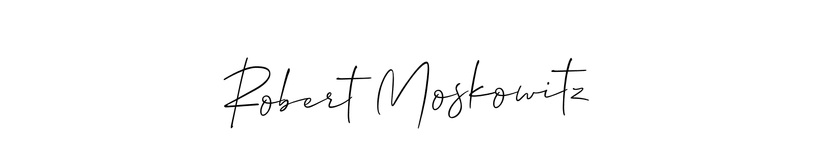 How to make Robert Moskowitz name signature. Use Allison_Script style for creating short signs online. This is the latest handwritten sign. Robert Moskowitz signature style 2 images and pictures png