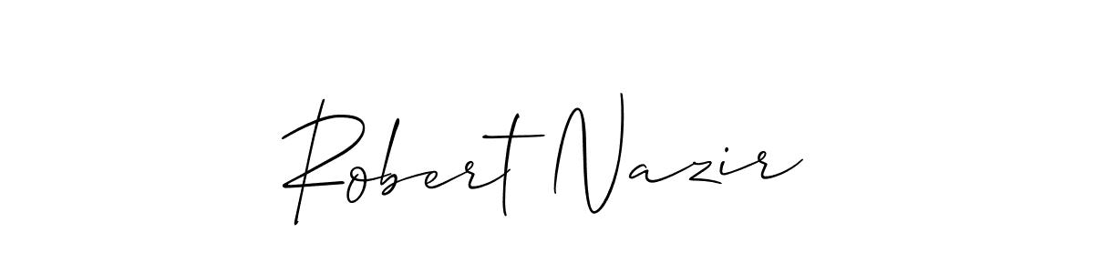 Also You can easily find your signature by using the search form. We will create Robert Nazir name handwritten signature images for you free of cost using Allison_Script sign style. Robert Nazir signature style 2 images and pictures png