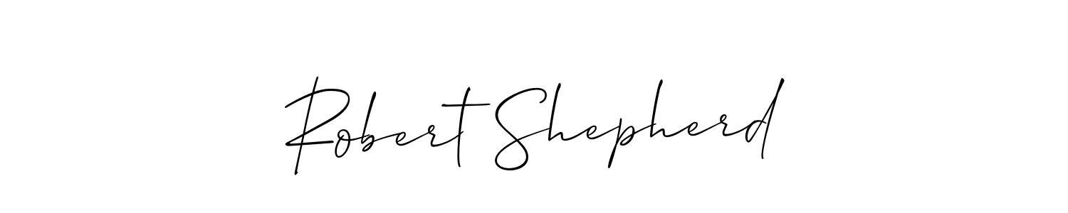 How to make Robert Shepherd name signature. Use Allison_Script style for creating short signs online. This is the latest handwritten sign. Robert Shepherd signature style 2 images and pictures png