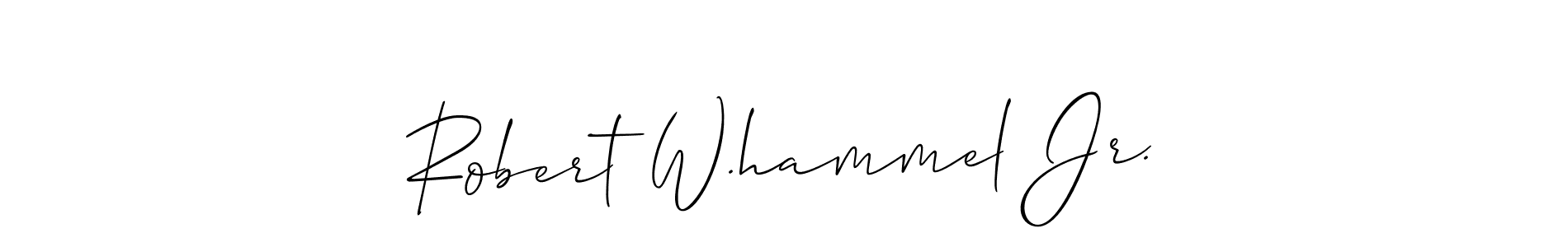 How to make Robert W.hammel Jr. name signature. Use Allison_Script style for creating short signs online. This is the latest handwritten sign. Robert W.hammel Jr. signature style 2 images and pictures png