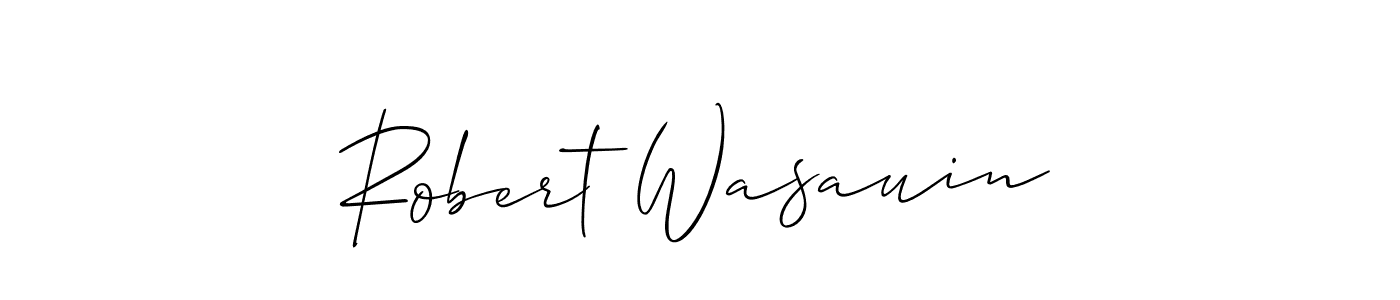 if you are searching for the best signature style for your name Robert Wasauin. so please give up your signature search. here we have designed multiple signature styles  using Allison_Script. Robert Wasauin signature style 2 images and pictures png