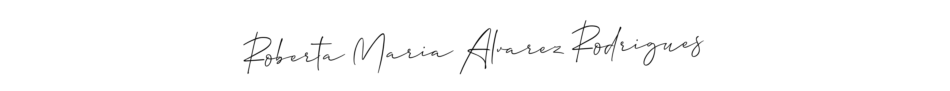 Create a beautiful signature design for name Roberta Maria Alvarez Rodrigues. With this signature (Allison_Script) fonts, you can make a handwritten signature for free. Roberta Maria Alvarez Rodrigues signature style 2 images and pictures png